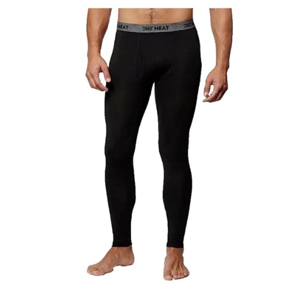 32 Degrees Mens Heat Performance Thermal Base layer Leggings (BLACK XL ) NWT